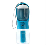 3-in-1 portable dog water bottle with food container and waste bag holder